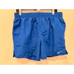Nike Dri Fit Running Shorts Blue Mesh Lined Athletic Men XL Swoosh